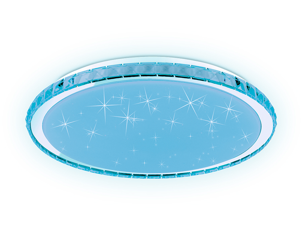 Светодиодный светильник c подсветкой RGB FF501 CH хром 60W 3000-6400K D400*70 (ПДУ ИК)