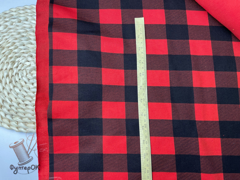 Футер 2-н петля КЛЕТКА КРАСНАЯ