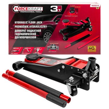 Домкрат подкатной гидравлический 3т FORCEKRAFT FK-T830018 HT
