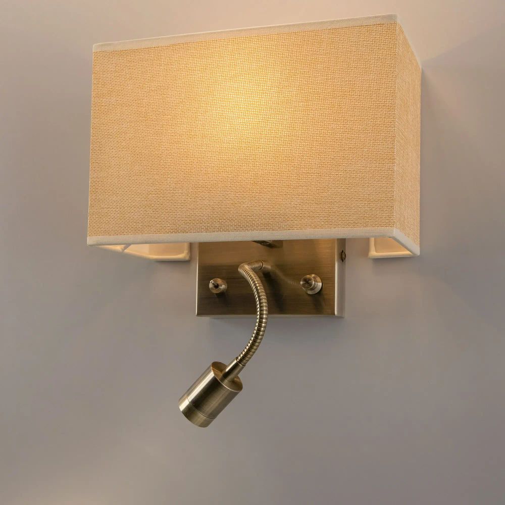 Citilux Декарт CL704303 Бра с бежевым абажуром и диммером