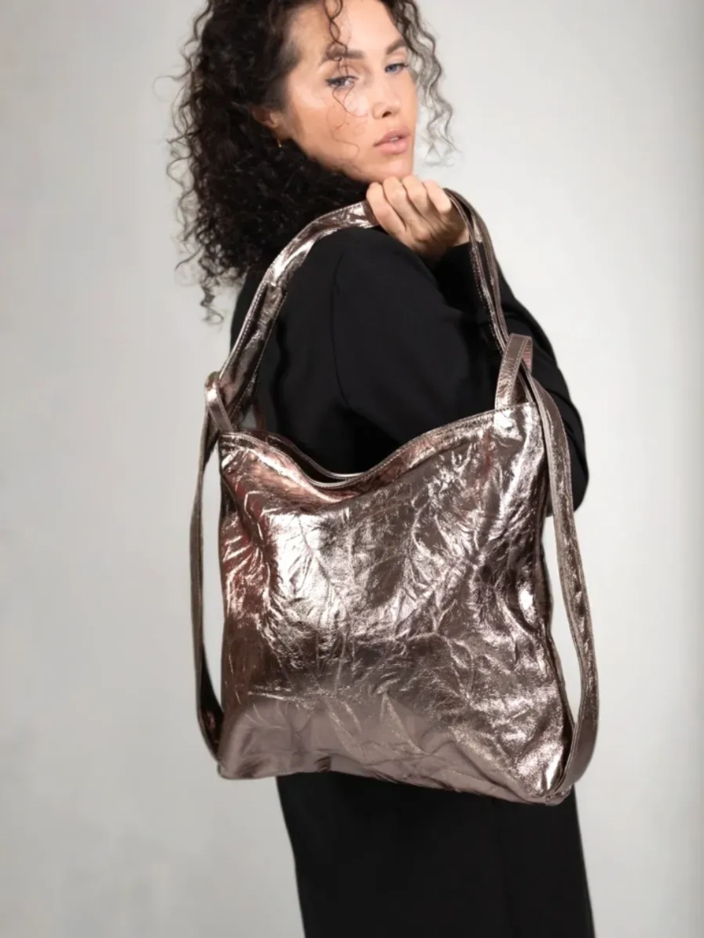 Сумка рюкзак натуральная кожа трансформер