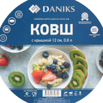 Ковш нерж, 0.8 л, крышка стекло, металл ручка, индукц, Daniks, GS-01311-12SP/SD-512S