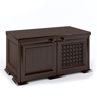 Шкаф - тумба пластиковый низкий "УЮТ" 2 дверцы Э-007 (шоколадный) 810х420х445