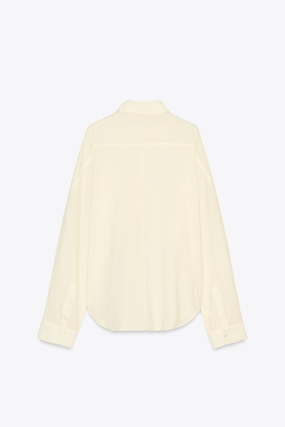 ZARA РУБАШКА С РУКАВАМИ «ЛЕТУЧАЯ МЫШЬ», ЖЕЛТОВАТО-БЕЛЫЙ