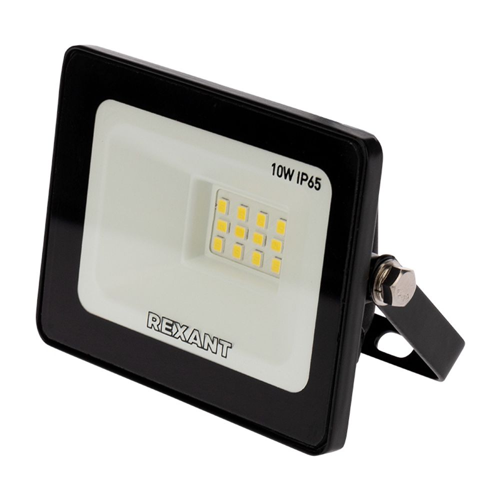 Прожектор светодиодный СДО 10Вт 800Лм 6500К холодный свет, черный корпус REXANT