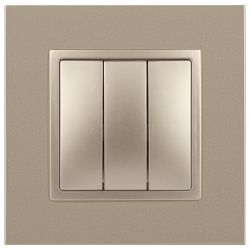 Выключатель ЭРА Elegance 14-1107-04 тройной 10АХ-250В IP20 шампань