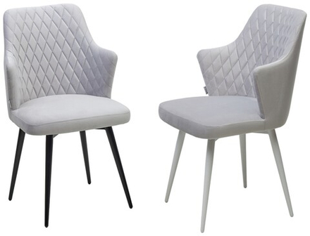 Стул М-City DISAUR Герман (Herman) Светло-серый Bm-4, Велюр, Черный каркас