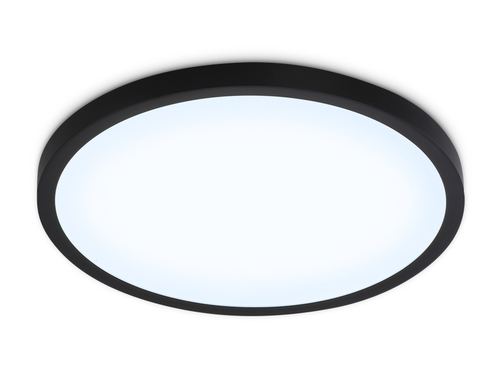 Светильник светодиодный ультратонкий FZ1957 BK черный IP54 26W 5000K D370*15 (Без ПДУ)