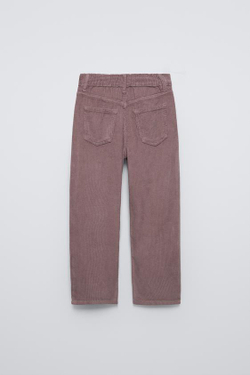 ZARA БРЮКИ BALLOON ИЗ ВЕЛЬВЕТА, РОЗОВЫЙ