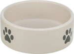 Миска керамическая, 0,3 л, светло-серый/лапки, Trixie