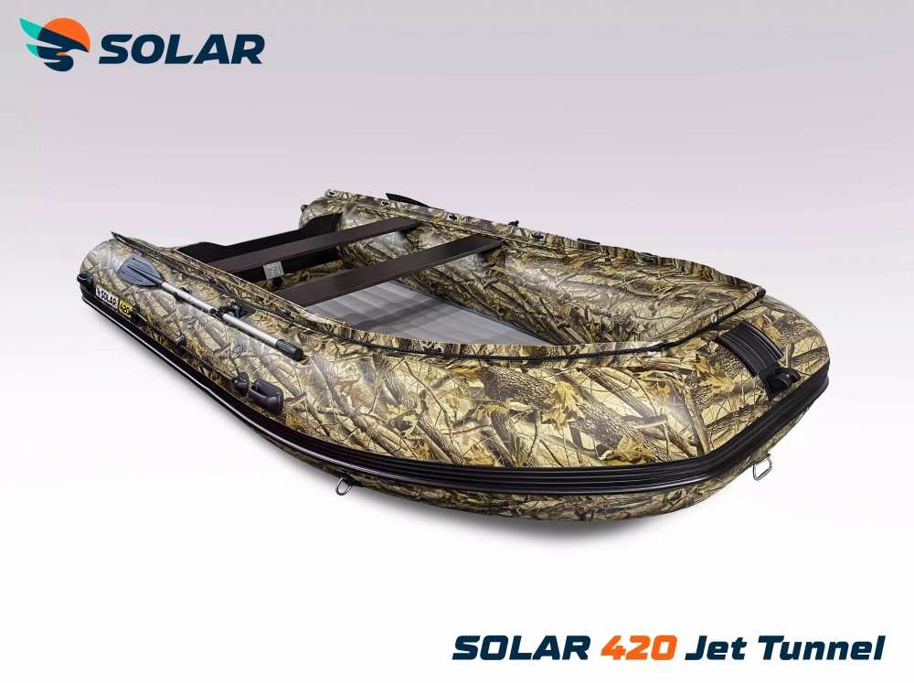 Лодка надувная моторная solar-420 jet tunnel