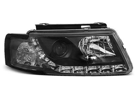 Передние фары VW Passat B5 tru drl black