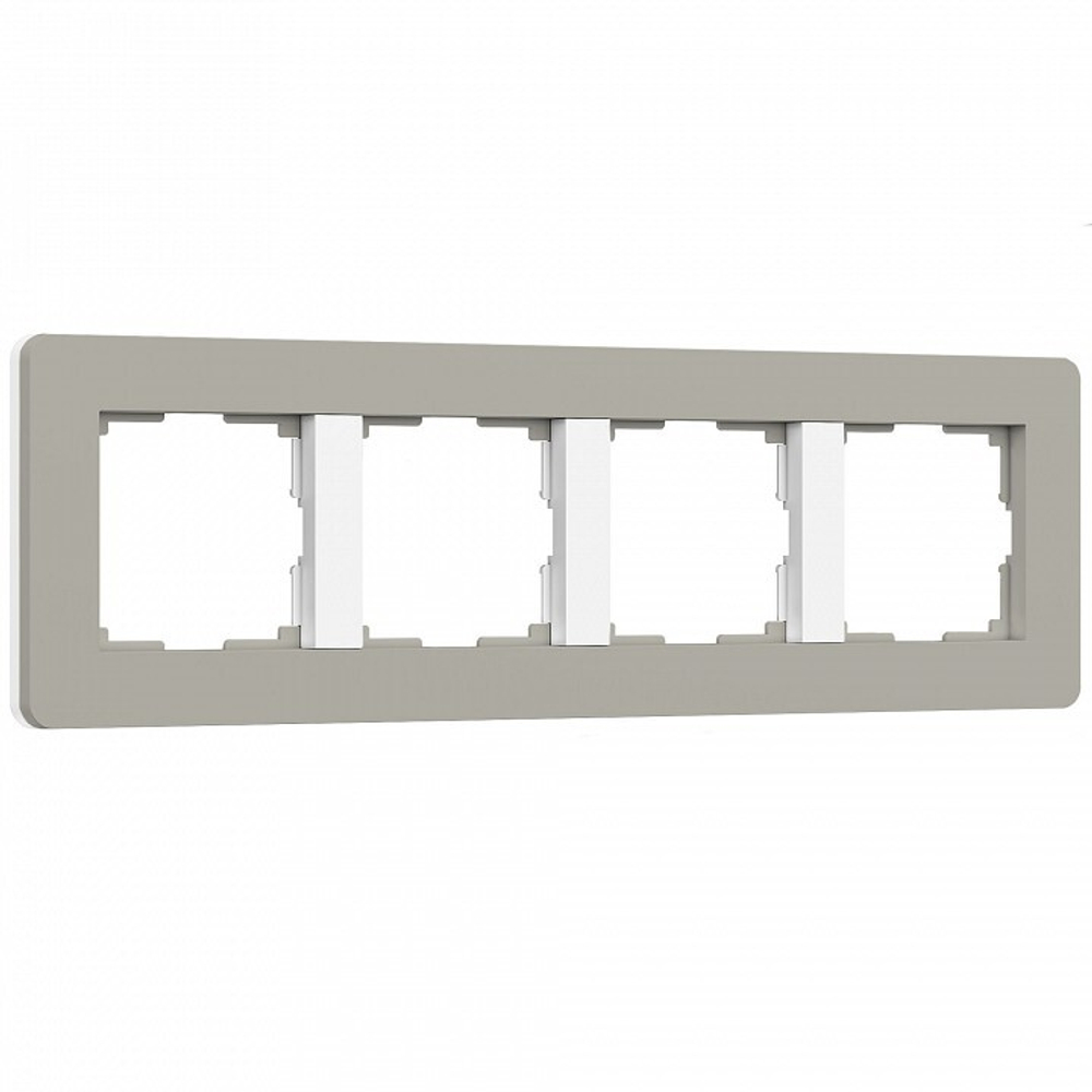 Рамка на 4 поста Werkel Split (дымчатый/белый, soft-touch) W0043067
