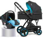 ДЕТСКАЯ КОЛЯСКА 3 В 1 BELECOO X6 СИНЕ-ЧЕРНЫЙ ТЕКСТИЛЬ