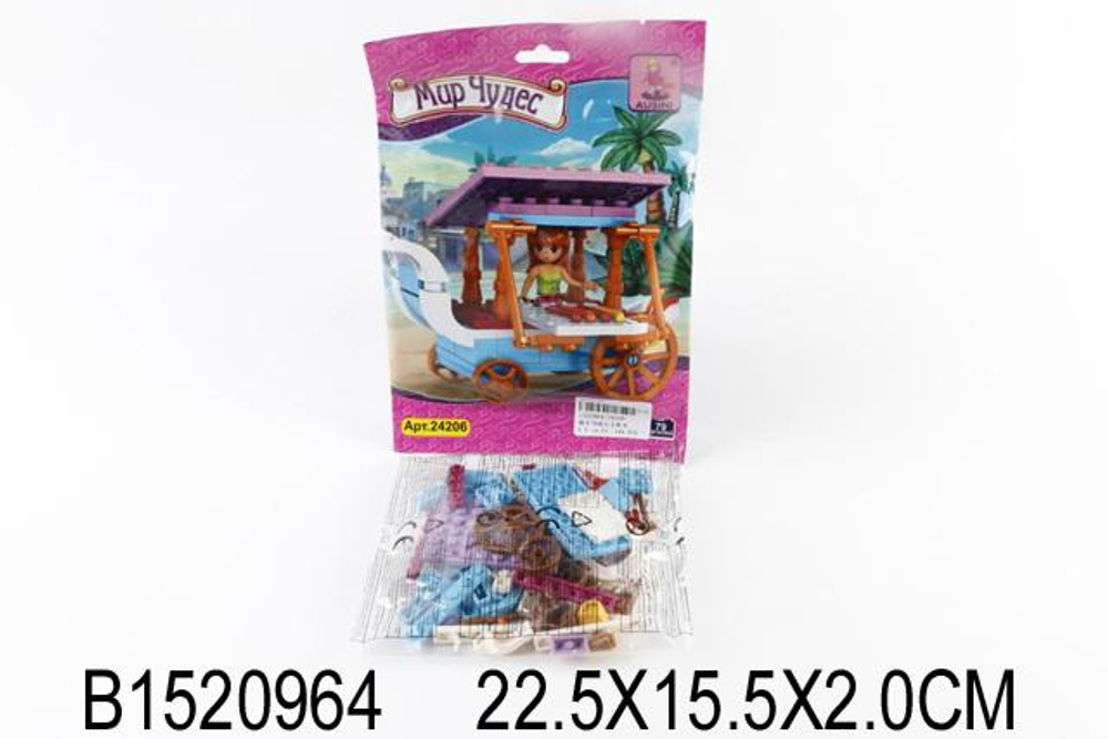 Конструктор блочный Аусини Город Мир чудес 79 дет. пакет 24206