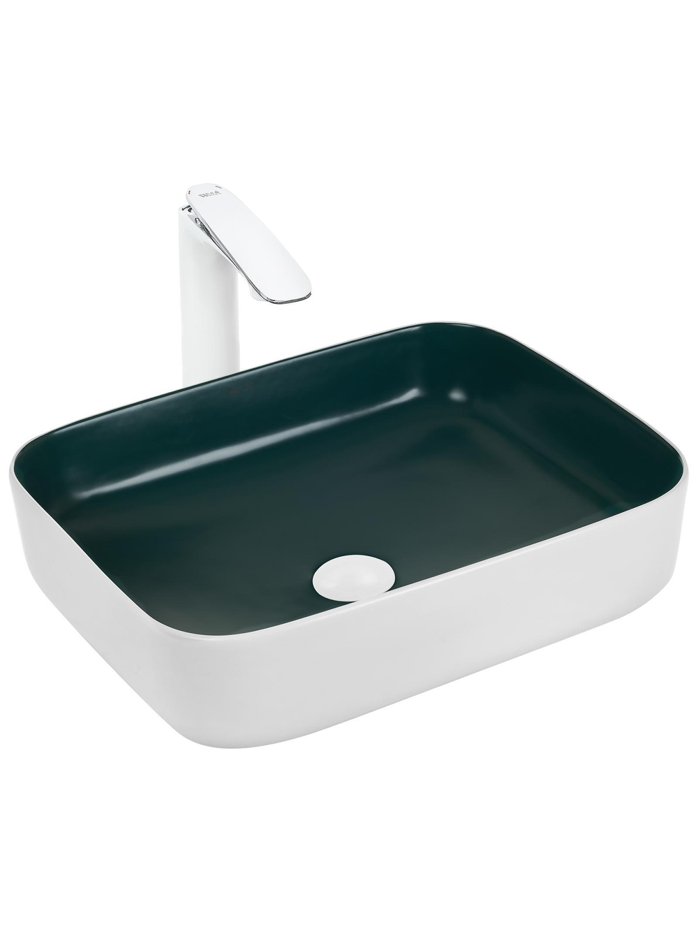 Раковина накладная (белая зеленая) WeltWasser WW  ELBACH M2195 WG 500х390х140