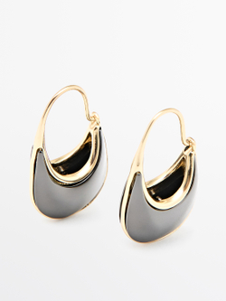 Massimo Dutti Серьги-кольца, черный