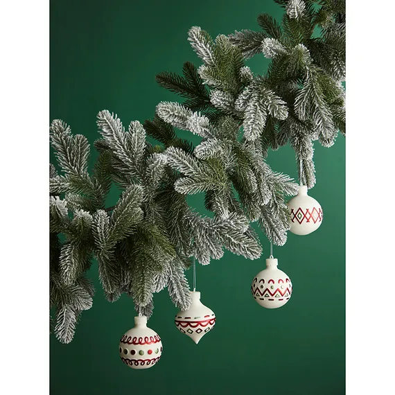 Набор ёлочных украшений с подсветкой festive embroidey из коллекции new year essential, 4 шт.