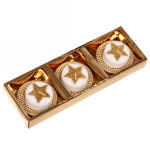 Свечи новогодние «Звезда» 25*8,5*3 см (набор 3 шт), золото