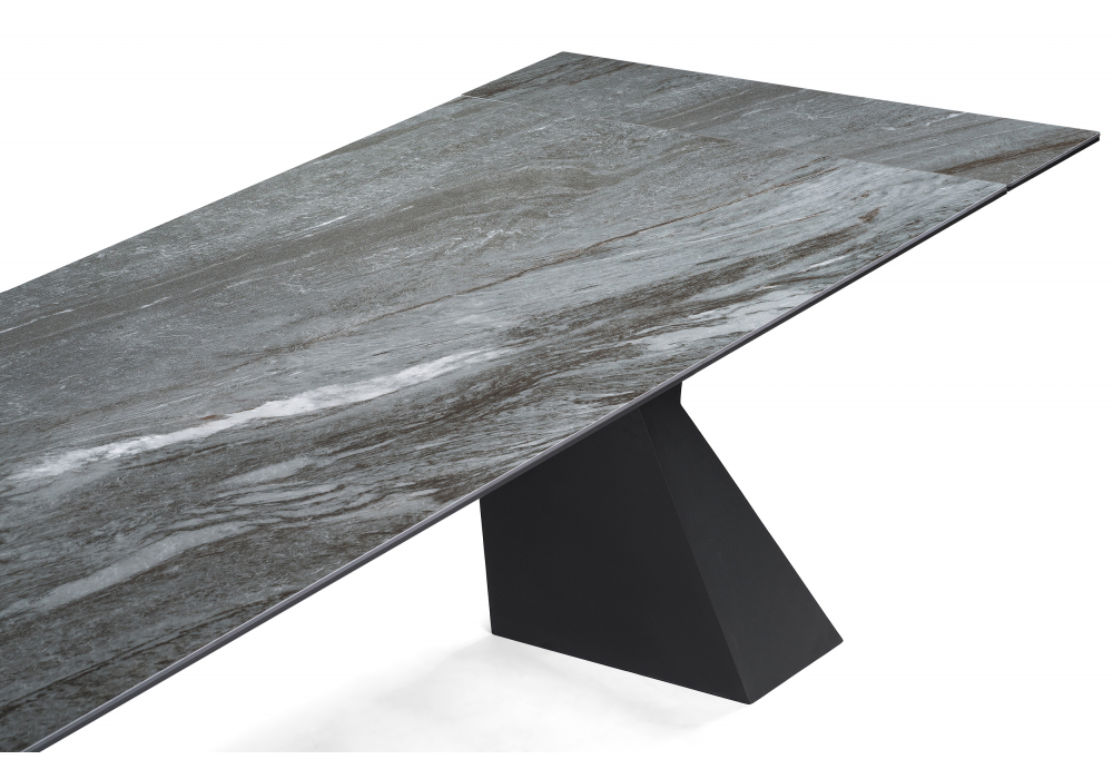 Керамический стол Woodville Денхольм 240(300)х100х75 mosco nero matt, черный