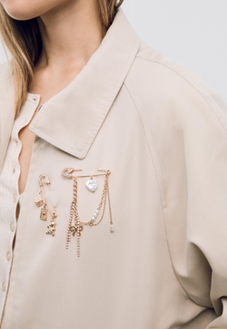 Stradivarius Набор из двух брошей, золотой