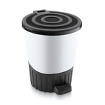 Мусорное ведро с педалью "Круги" 26 лт белый-черный