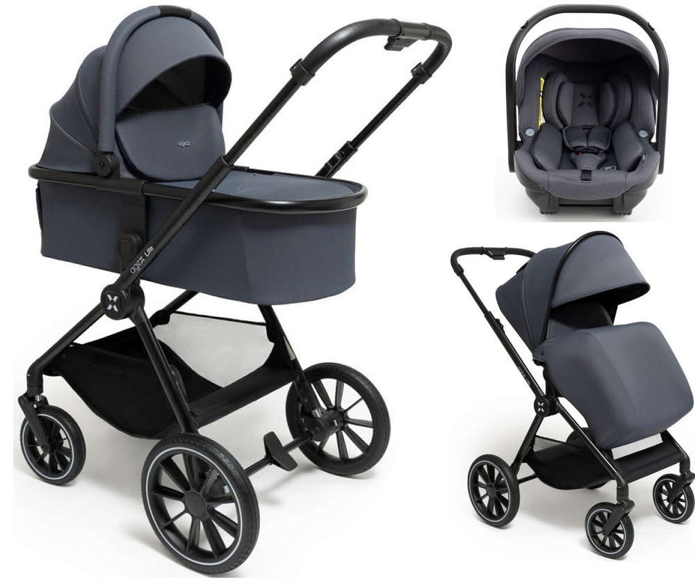Коляска Agex Life 3 в 1 с автокреслом i-Team Grey ALG511 Grey (Серый)