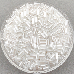 Стеклярус Miyuki Bugle, цвет #0528 (белый, цейлон)