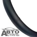Оплетка на руль круглая Coolpart MAXIMAL (37*38) к/з черный/черный 009BL-BL