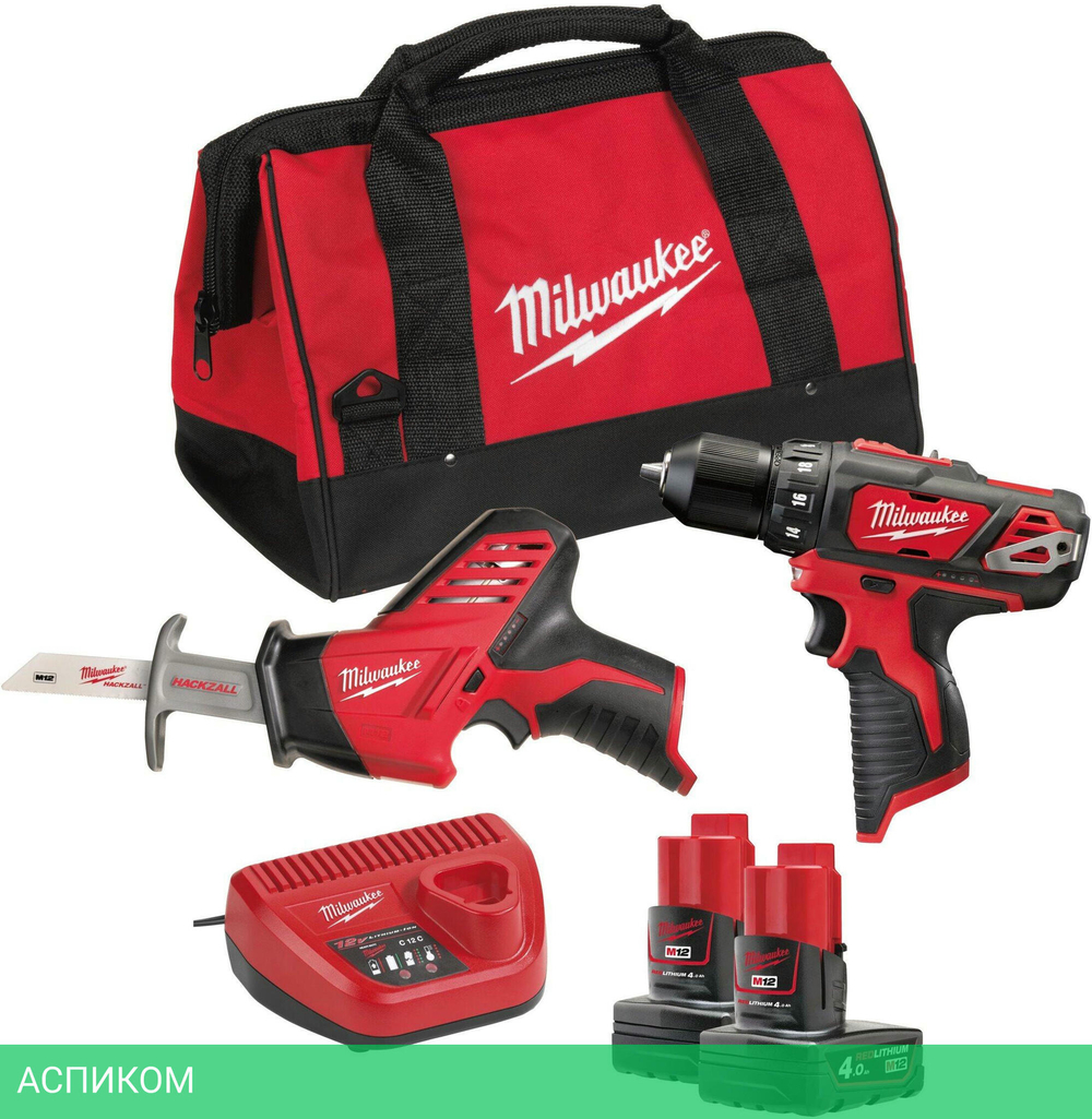 Набор электроинструментов Milwaukee М12 ВPP2В-402В (4933441230)