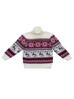 Свитер вязаный с оленями новогодний