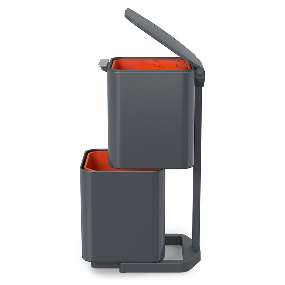 Контейнер для мусора с двумя баками Totem Compact 40 л графит, Joseph Joseph