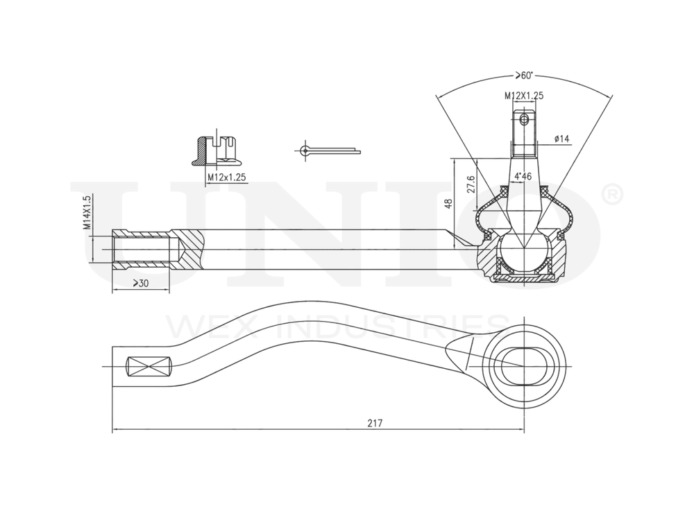 Наконечник рулевой левый UNIO SSP-10012
