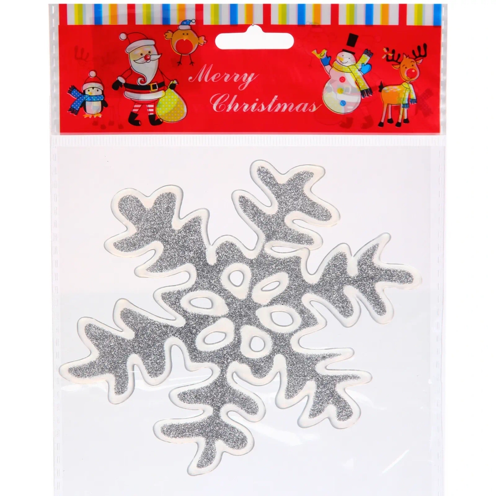 Наклейка «Новогодняя снежинка» 15*20, серебро