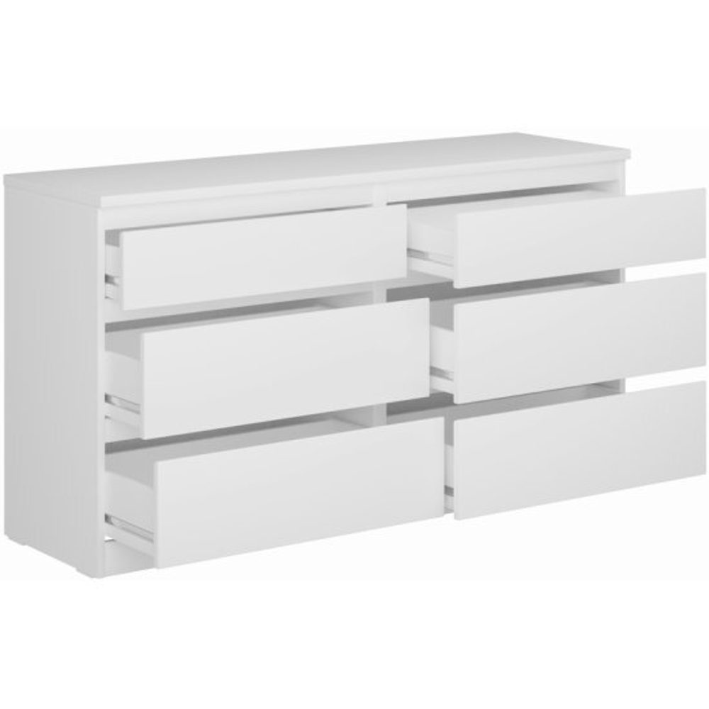 2.03.02.080.1 КАСТОР комод 6 ящиков RU белый Гуд Лакк