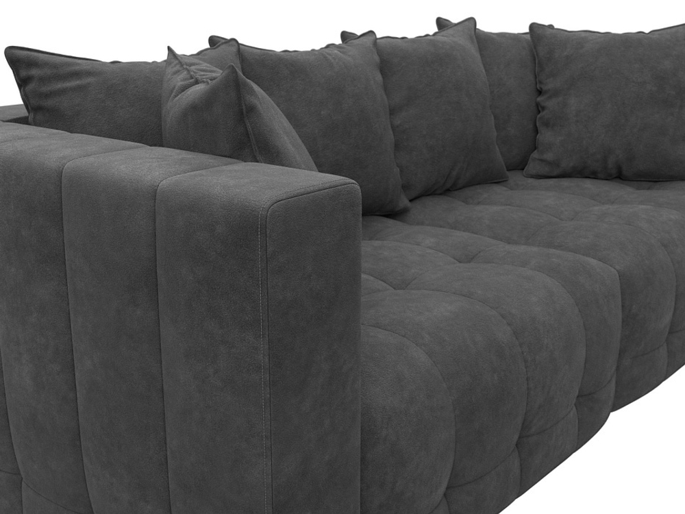 Диван прямой Лига-052 НПБ, BRUT 16 ВЕЛЮР темно-серый