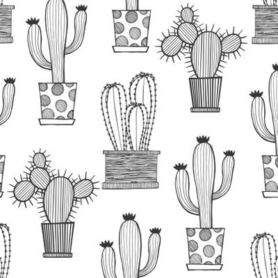 КАКТУСЫ НА БЕЛОЙ ТКАНИ