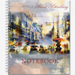 Тетрадь общая 96 листов на мет.гребне  "LIGHTS OF PETERSBURG"