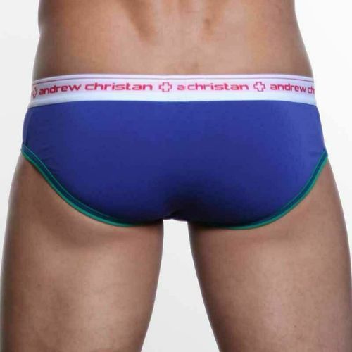 Мужские трусы брифы синие Andrew Christian Cotton Brief