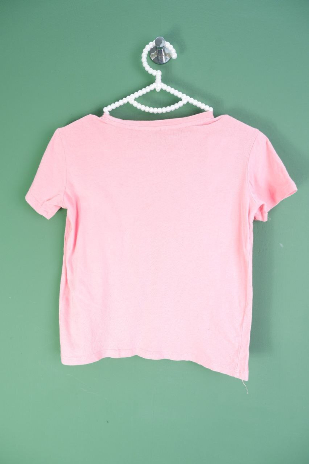Футболка хлопковая нежно-розовая  на 9-10 лет