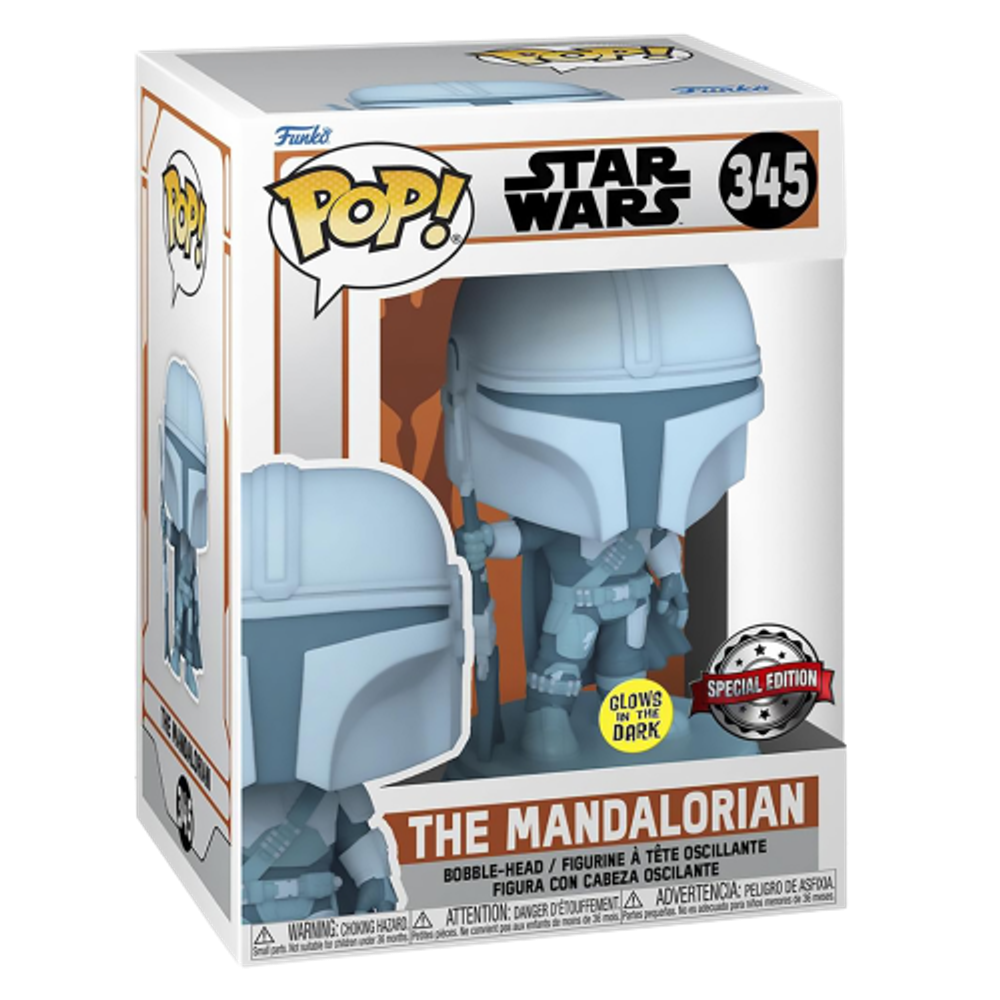 Фигурка Funko POP! Bobble Star Wars Mandalorian Mandalorian (Holo) (светится в темноте) (Exc)