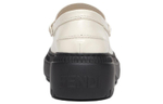 FENDI Fendigraphy Leather Slip on Platform Shoes Women"s White