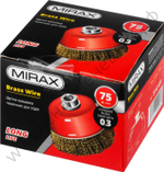 MIRAX 75 мм, витая латунированная стальная проволока, 0.3 мм, Щетка чашечная (35142-075)