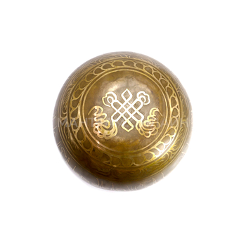 Чаша поющая Шри Янтра 9 металлов ручная ковка d-12,5 см h-7 см вес от 400 г до 550 г