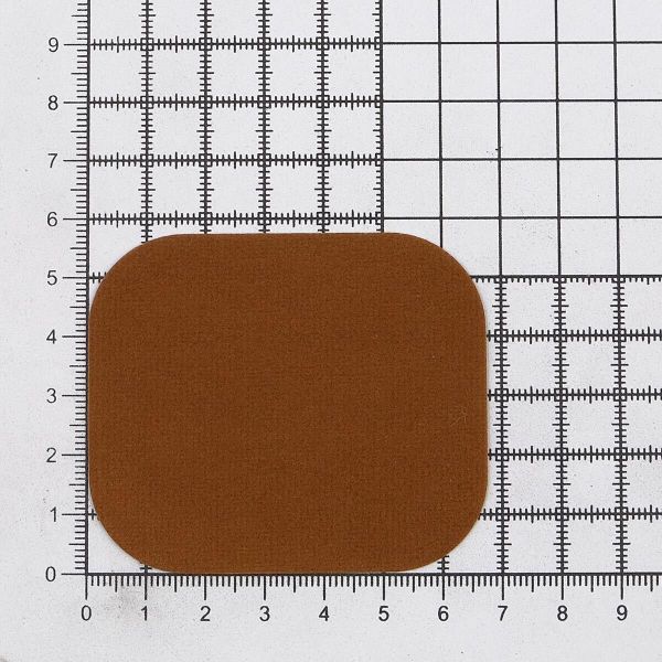 Заплатка термоклеевая замша искусственная 57х67мм (коричневый (brown)), AZ12, 10 шт