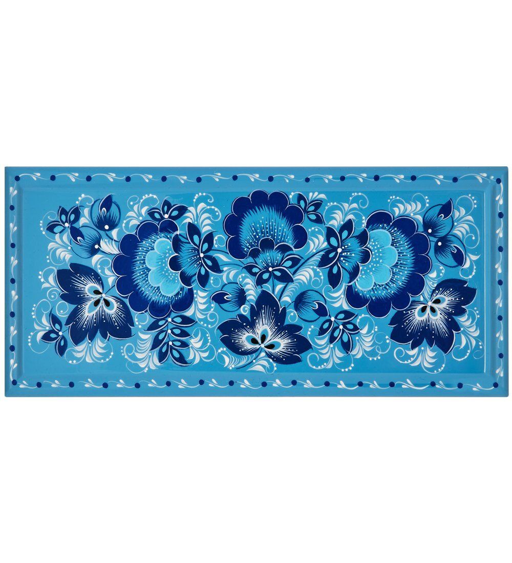 Народные промыслы KH-14/1 Шкатулка для чая на 3 ячейки деревянная 230х100 с хохломской росписью