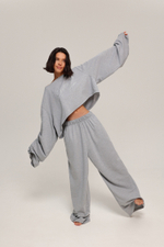 Брюки из пике на тонкой резинке