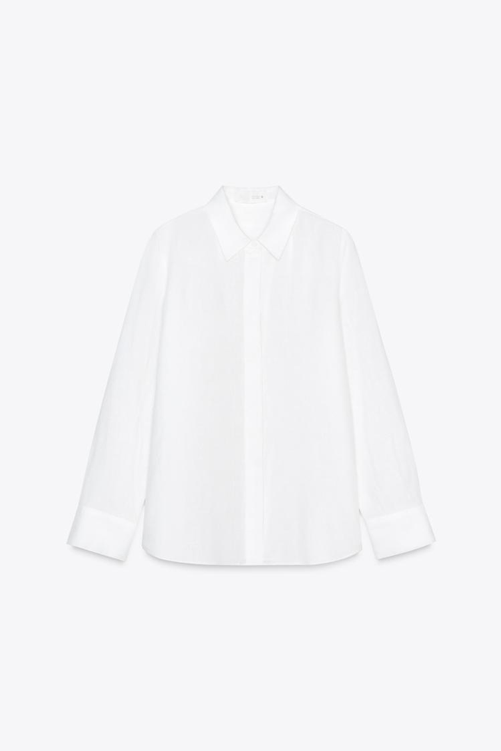 ZARA РУБАШКА ИЗ 100% ЛЬНА — ZW COLLECTION, БЕЛЫЙ