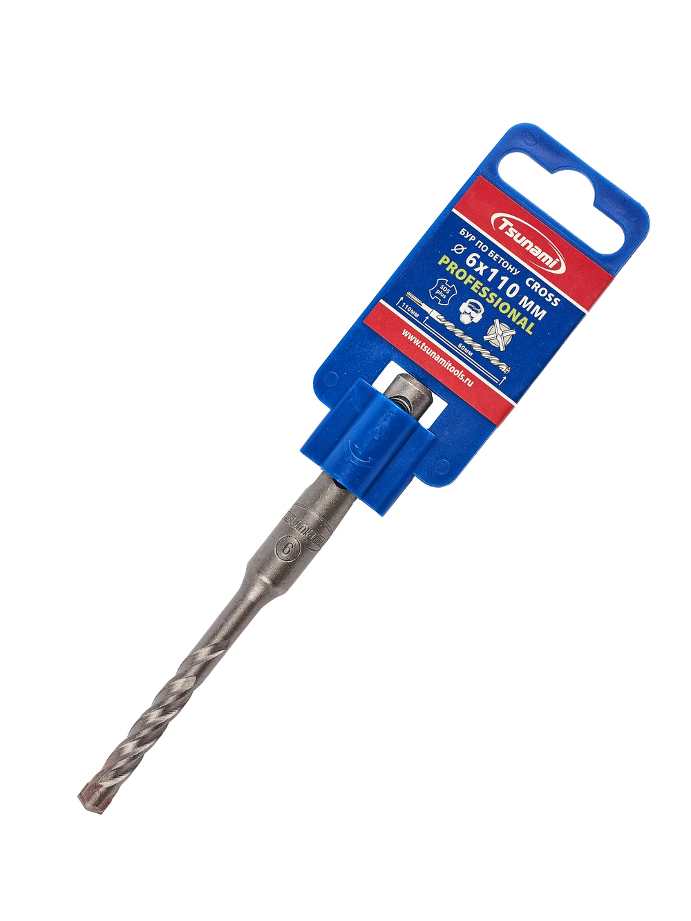 Бур по бетону 6х110/60 Cross SDS-plus PROFESSIONAL TSUNAMI