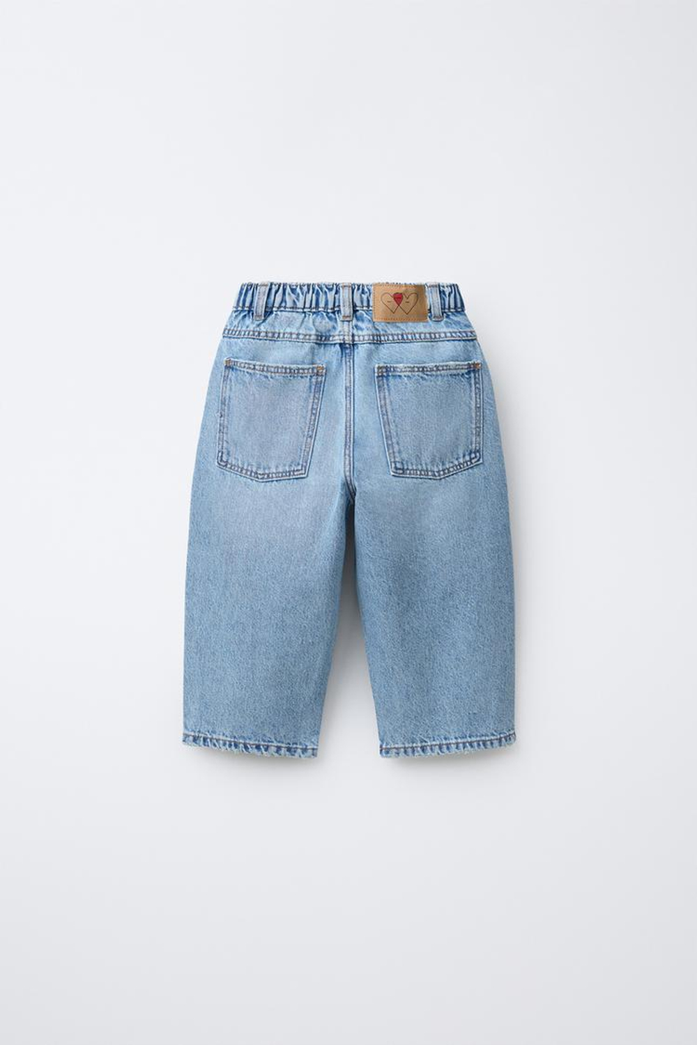 ZARA ДЖИНСЫ BAGGY С ВЫШИВКОЙ «СЕРДЕЧКИ» ORFAYO ©, ГОЛУБОЙ